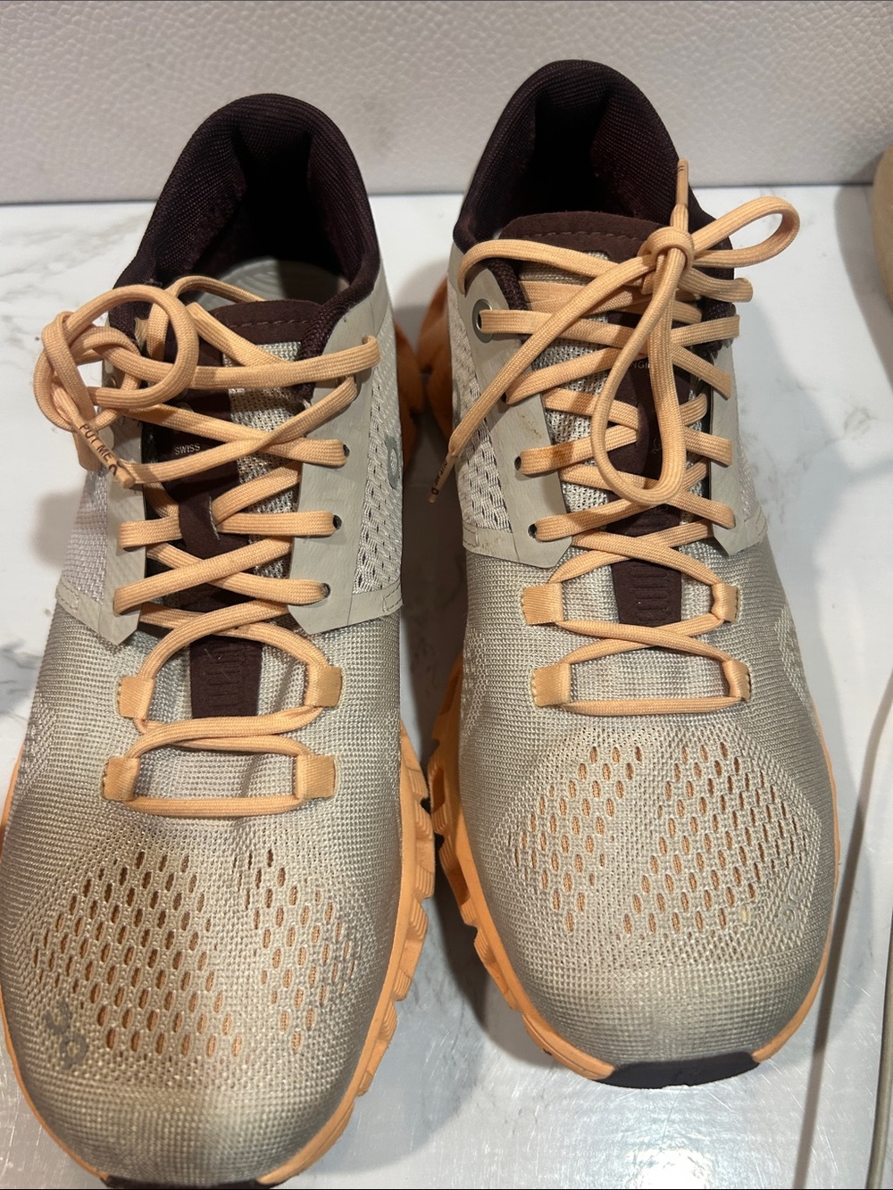 On Cloud On Running Beige & Peach Runner Sneakers - Picture 11 of 13